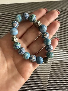 Perlenarmband blau hellblau  - Bild 1 von 4