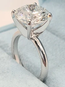 4.05 Ct F VS1 14k Round Solitaire Lab Grown Diamond Ring IGI Certified - Picture 1 of 10