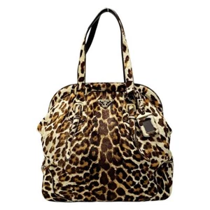 Prada Cavallino Bauletto Bag Leopard Shoulder Bag Gold Hardware #005 - Picture 1 of 8