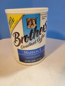 Rare Vintage Brothers Gourmet Coffee Hazelnut 13 Oz Coffee Can Tin - Picture 1 of 4
