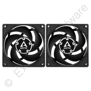 2 x Pack Arctic P8 PWM PST 80mm PC Case Fans 3000 RPM 23.4 CFM 12V 4-Pin - Photo 1/8