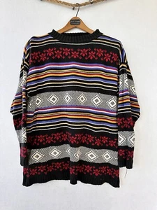 VTG ESPRIT Sweater Multicolor Fair Isle Women’s L SOFT Colorful - Picture 1 of 3