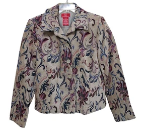 Oscar de la Renta Women's Blazer Jacket Floral Tapestry Lined Women's Size 12 - Picture 1 of 8