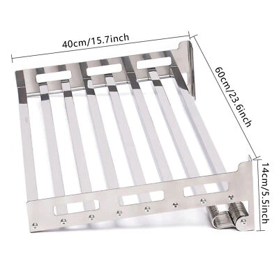 Настенное крепление полка для микроволновой печи кухонный предмет кронштейн для хранения с 12 крючками нержавеющая сталь - Изображение 1 из 4