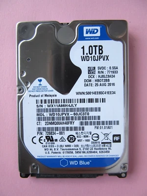 WD Western Digital WD10JPVX-60JC3T0 Hard Drive 1TB 2.5" HDD 2016 T2 WX11A - Image 1 of 4
