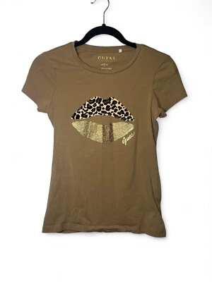 Camiseta de bebé Guess Women S Los Angeles terciopelo brillo estampado animal labio Foto 1 de 4