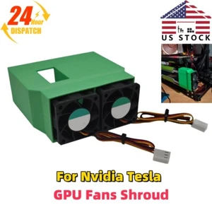 US For Nvidia Tesla GPU Fans Shroud Kit K80 K40 V100S Accelerator Card AI - Picture 1 of 6
