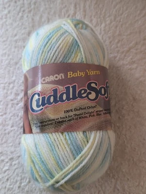 De colección -Caron Baby Cuddle hilo suave-Dupont Orlon-Forget Me Not Prin-1,5 oz Foto 1 de 4