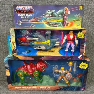 MOTU Lot Battle Armor He Man Battle Cat & Prince Adam Sky Schlitten Neu versiegelt - Bild 1 von 12
