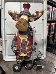 Fiber Optic Moose Light Changing Christmas Decoration 19 Inches - Picture 1 of 4