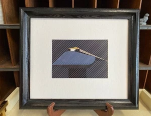 Tarjeta de arte enmarcada Charley Harper (Charles) Pelícano en un aguacero nueva - Imagen 1 de 3