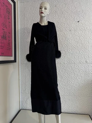 Vestido Vintage Años 60-Encaje Negro-Piel-Vamp-Noche-Glam-NYE-Pequeño-Loco-Vestido-Vestido- Foto 1 de 4