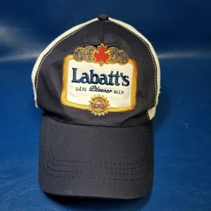 Labatt�s Pilsener Beer Mesh Trucker Hat Navy White Snapback Adjustable Embroider - Picture 1 of 7