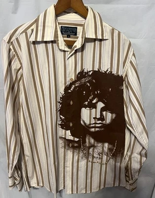 Licensed - Dragonfly The Doors Jim Morrison Men’s Beaded Button Up Shirt Large L - Image 1 of 4