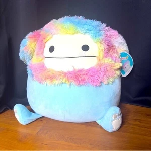 Squishmallows Original 16 Zoll großes Regenbogen Plüschtier Zozo Bigfoot 2021 blau neu - Bild 1 von 15