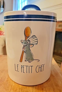 Rae Dunn LE PETIT CHEF Ratatouille Canister Blue Handle Pixar 7.5" Never Used - Picture 1 of 13