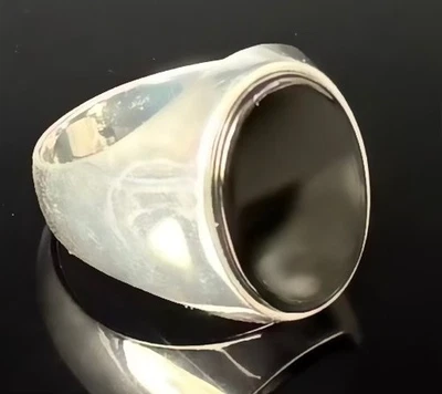 Sterling Silber 925 Siegelring eleganter Herrenring Onyx, Männer Schmuck Ring - Bild 1 von 4
