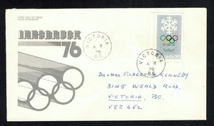Canada #689, 1976 20¢ Winter Olympics, B. Jones cachet FDC, Victoria BC cancel - Picture 1 of 1