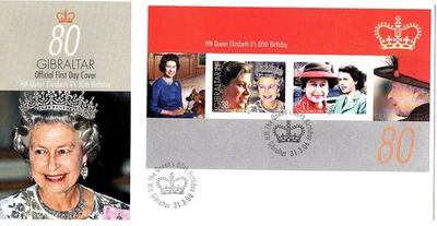 Gibraltar 2006 80th Anniversary Birth HM Queen Elizabeth FDC QE II - Image 1 of 2