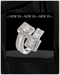 Mujeres/Hombres Hip Hop TopBling T Circonita cúbica Puño Anillo Chapado en Oro Blanco Joyería De Colección - Imagen 1 de 14