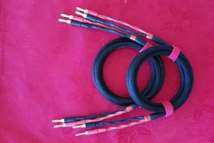 SPEAKER CABLE 2M Stereo Pair Aus made, using CANARE 4S11 cable SNAKE SKIN LOOK - Picture 1 of 8