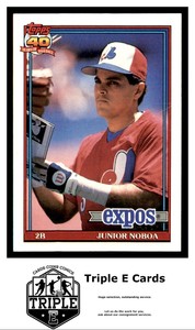 1991 Topps #182 Junior Noboa Montreal Expos ~A5E