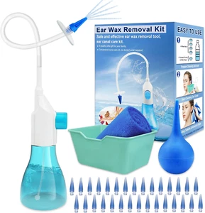 Safe Ear Wax Removal Kit Tool Manual Ear Irrigation Flushing System Ear Cleaner - Picture 1 of 11