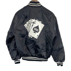 Vintage Ace Hi Tavern Graphics Black Bomber Mens Size M Jacket Made in USA - Picture 1 of 11