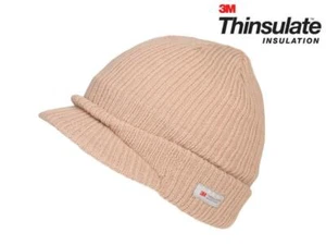 Thinsulate Schirmmütze Strickmütze Beanie Winter warm Arbeitskappe One Size beige - Bild 1 von 1