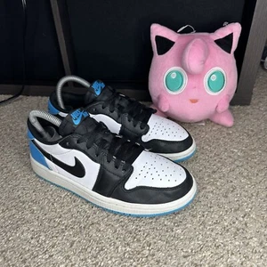 Nike Air Jordan 1 Retro Low OG Black Dark Powder Blue CZ0775-104 Womens Size 6.5 - Picture 1 of 8