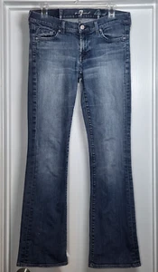 7 for all mankind Womens Jeans 29 Blue Denim Bootcut Low Rise Stretch (31x31)* - Picture 1 of 10