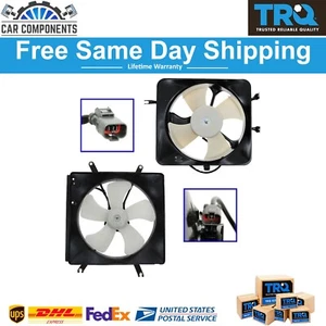 TRQ New AC Condenser Radiator Cooling Fan Assembly Pair Set For 1994-2001 Acura - Picture 1 of 7