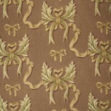 Mulberry Ophelia's Bow 100% Linen Misty Mauve/Gold Upholstery Fabric MSRP $253/y