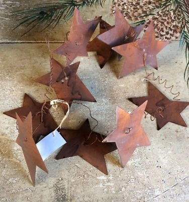 Primitive Rusty Wire Metal Barn Star Garland 5'-6' Feet 3" Stars Craft Wedding - Image 1 of 4