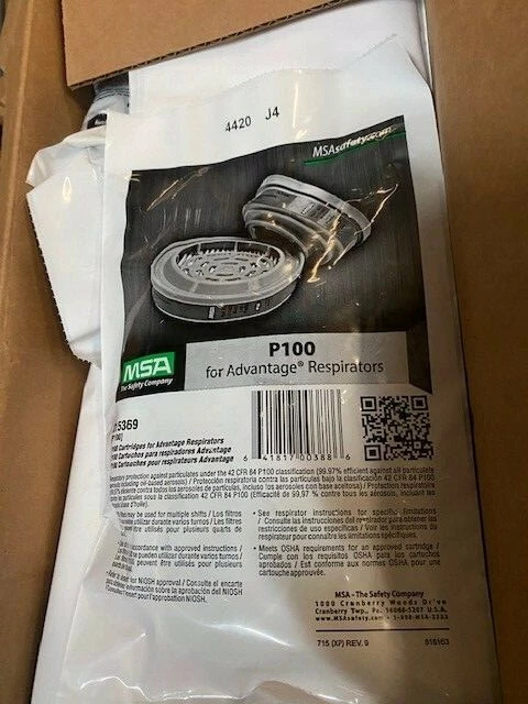 MSA Advantage Respirator Cartridges 815369  ONE 2 PACK (NEW) - Image 1 of 1