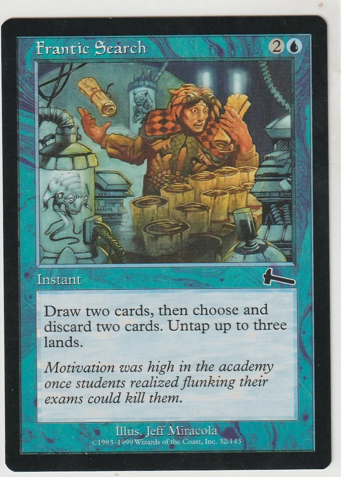 Magic The Gathering 4x FRANTIC SEARCH Urza's Legacy MtG NMint Blue Common - Image 1 of 1