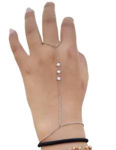 Fingerarmband Moissaniten Ring Armband Kette Armband 14K Weißgold 0,30ctw - Bild 1 von 12