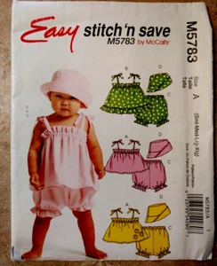 McCalls Toddler Sz Sm,med,Lrg,Xlg Tops Panties Hat Shoulder Straps Elastic Waist - Picture 1 of 10