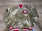 90's OG SAN FRANCISCO 49ERS  GOLD SATIN STARTER  Men Size L Large JACKET NFL