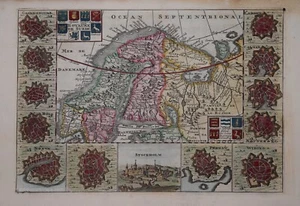 UN MAPA ANTIGUO GENUINO - SUECIA POR DANIEL DE LA FEUILLE, C. 1708. - Imagen 1 de 1