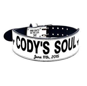 White leather Cody's Soul weight belt replica various sizes  - Picture 1 of 5