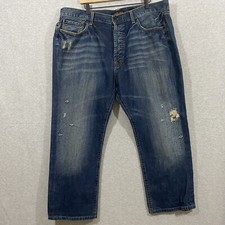 Ed Hardy “Christian Audigier” Mens Straight Distressed Button Fly Jeans 42x32