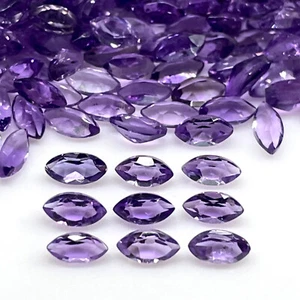 200 Pcs Natural Amethyst 4x2mm Marquise Cut Loose Untreated Gemstones Wholesale - Picture 1 of 10