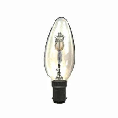 LOW ENERGY HALOGEN CANDLE BULB 28W (equivalent to 40 watt) B15D CLEAR - Image 1 of 2