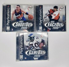 NFL Gameday 2000 + NBA Shootout 2000 + NHL Faceoff 2000 PS1 Lot- Tested Read Des