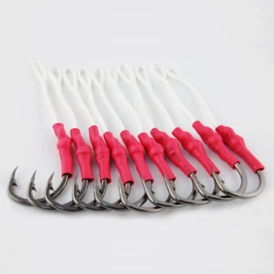 Assist Hooks Black Stainless Steel Jigging Fishing Hook with PE Line 1/0#-10/0# - Image 1 of 4