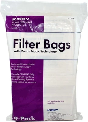 Kirby Vacuum Bags G4, G5, G6 – Genuine Micron Magic Filtration, 9 Bags, Brown  - Image 1 of 4