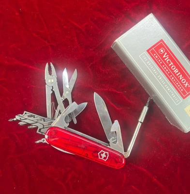 Nuevo Stock Antiguo Pre 2004 Victorinox Swiss Army Cybertool 34 Rojo Foto 1 de 4