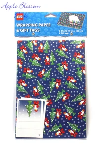 NEW Lego GIFT WRAP WRAPPING PAPER - Christmas Santa Minifig 2 Sheets w/Xmas Tags - Picture 1 of 3