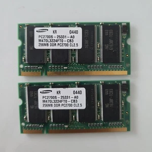 Samsung DDR RAM Kit – 2x 256MB SO-DIMM PC2700 333MHz CL2.5 - Bild 1 von 1